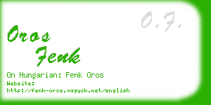 oros fenk business card